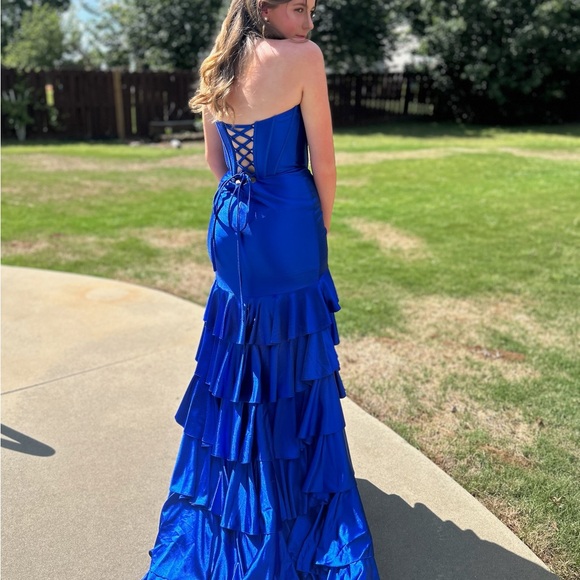 Sherri Hill Blue Prom Dress - Picture 5 of 5